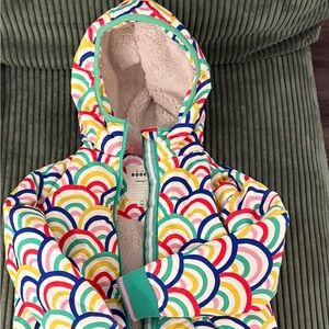 Boden Multicolor Rainbow Hooded Jacket